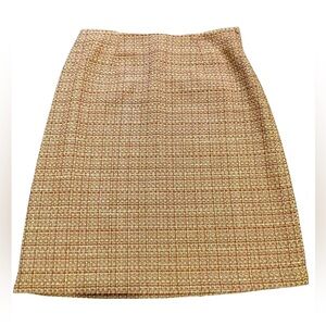 🔥Liz Claiborne Villager size 12P skirt beautiful cream/pink/tan weave. Quality!